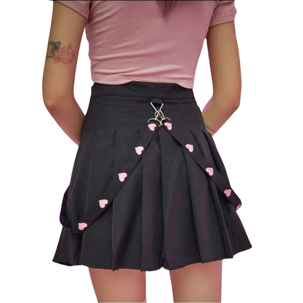 Pleated Heart Tape Skirt Sz. Medium - Picture 3 of 6